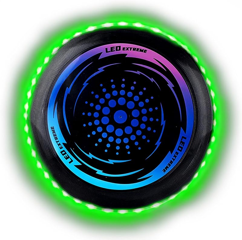 HUIKUANGEU Disco Volador Iluminado led,Night Glow Frisbee Organic Ultimate con 49 LED,Frisbee de Competición Funsport,Disco Ultimate Frisbee para Adultos Niños Actividades al Aire Libre en Familia.