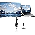 LIONS HEAD Monitor Stand With Laptop Tray - Basic Pole Mount for 22-32 Inch Monitors, Tilt Adjustable, Ergonomic Design, Weight Support 8 kg, Stand Weight 3.6 kg