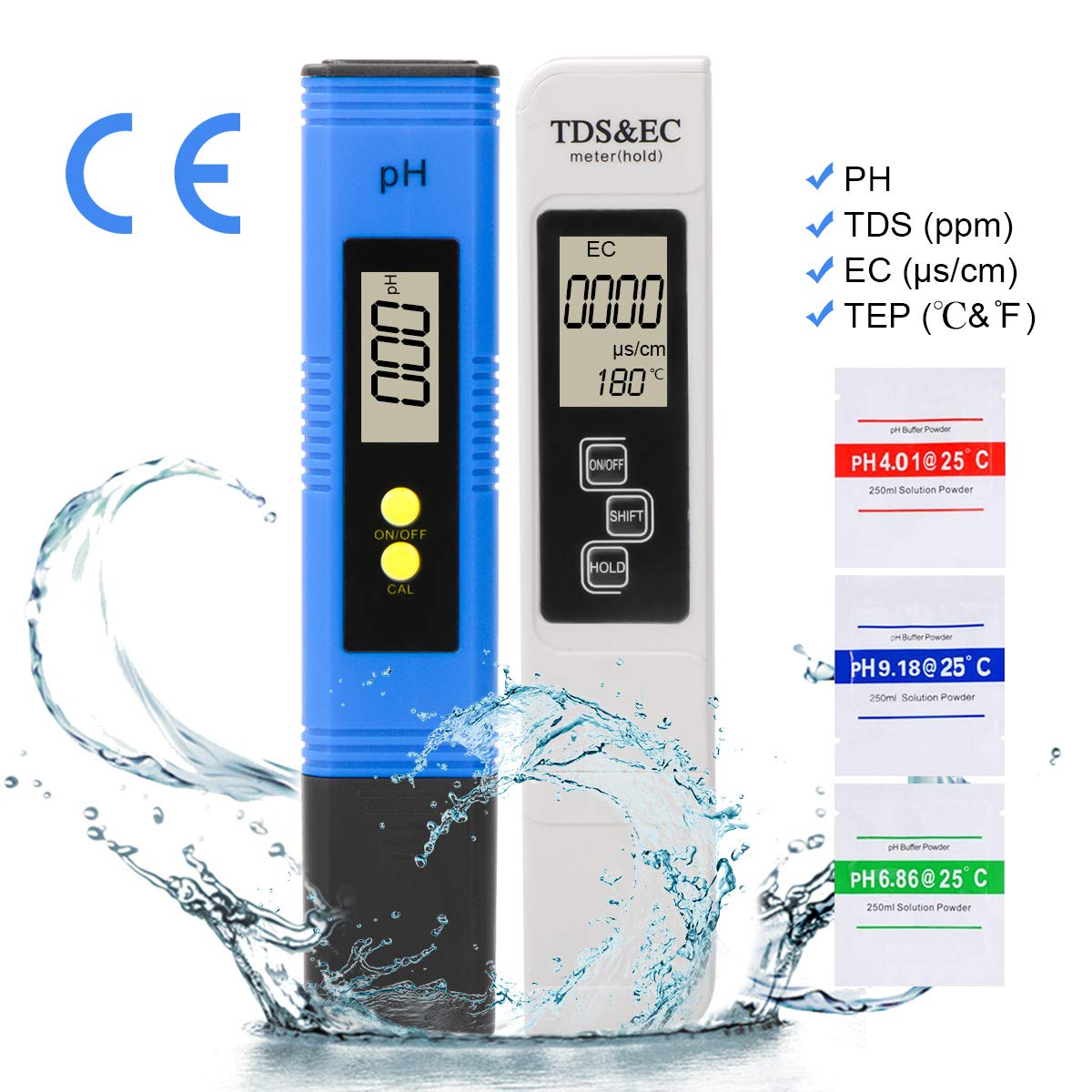 YY-1030 alimentaire PH mètre aquarium SPA piscine testeur de qualité de l'eau pour pâte sol cosmétique nourriture omage viande uits PH CF touristes affichage
