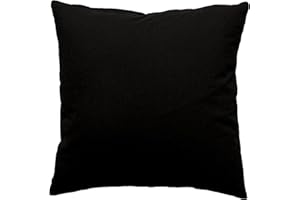 ED ENJOY HOME Enjoy Home, Coussin Carré, 40 x 40 cm, Noir, 100% Coton certifié Oeko Tex, Lavable en Machine, Déhoussable avec Zip, Idéal pour Apporter de la Couleur à Vos canapés, Collection Panama