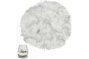 Hexizexi 200g Mousse Artificielle Blanche Fausse Mousse pour la Décoration Murale Mariages Décorations Festives Modélisme DIY