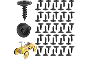 Self Tapping Screws Miunpri, M5 x 16 mm Body Screws, Self-Tapping Manganese Steel Screws Set, Flat Head Torx for Bodywork, Car, Mudguards, Bumper, Wheel Arches, Grille, Chassis (50 Pieces, Black)