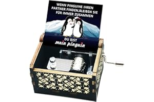Micteney Ich Liebe Dich Geschenke für Frauen,Spieluhr Jahrestag Geschenk für sie,Holz-Spieluhr Pinguin männer