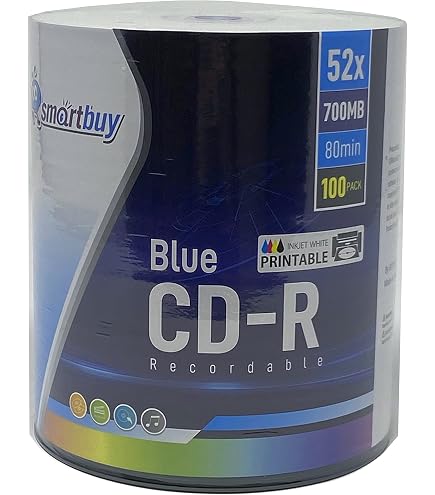 100 Pack Smartbuy Super Blue CD-R 52X 700MB/80Min Cyanine Dye