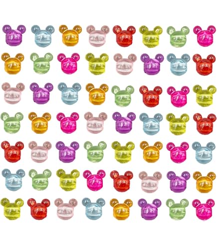 35 Stück Kawaii Mauskopf-Perlen Aus Kunstharz – Bunt, Für Nagelkunst, Schmuck & Basteln
