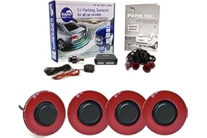 Dolphin Automotive DFM400 Reverse Parking Sensors Flush Mount OEM Style 4 Ultrasonic Radar Sensor Kit Audio Alert System - Iron Grey