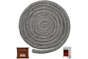Infreecs Guarnizione Stufa a Legna Ø 10mm, 4m Guarnizione per Camino, Fibra di Vetro Corda Ignifuga per Stufa, Resistente Fino a 550℃, Fibra di Vetro Corda Ignifuga per Stufa, Camini, Forno