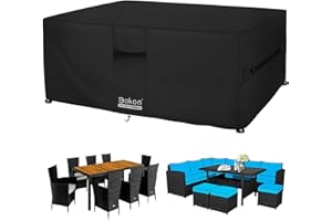 Dokon Abdeckung für Gartenmöbel Wasserdicht, 200x200x90cm, Gartentisch Schutzhülle mit Belüftungsöffnungen, Robustes 420D Oxford-Gewebe Staubfest Anti-UV Abdeckplane für Terrassenmöbel, Sitzgruppe