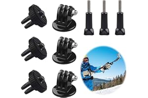 KAISOIL 9 Pezzi Supporto Per Adattatore Per Treppiede Con Vite a Testa Zigrinata Per Fotocamera Gopro Hero 10/9/8/7/6/5/4/3/3+/2/1 Session Sj4000 Sj5000 Xiaoyi Action Camera