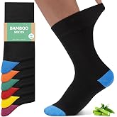 FALARY 6/12 Pairs Bamboo Socks for Men Women Super Soft and Comfortable | Seamless and Anti-Bubble Bamboo Socks, Breathable A