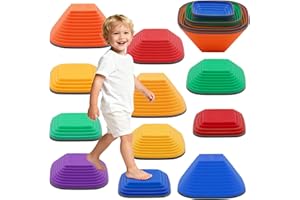 FORROBY 11 Pierres D'équilibre pour Enfants,Antidérapant Parcours de Motricité Intérieur & Extérieur,Balance Stepping Stones,Favorise l'Équilibre et la Coordination, motricité Enfant Dès 3+