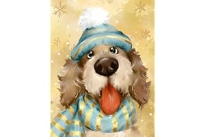 NAIMOER Kit per pittura con diamanti natalizi per adulti, fai da te Full Drill 5D Diamond Painting Kit per pittura con diamanti a forma di cane, kit per il relax e la decorazione della casa, 30 x 40