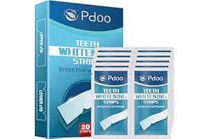 PDOO Professional Teeth Whitening Strips 20 Count - Enamel Safe, Fast Results in 7 Days, Dentist-Recommended Whitening Kit for Sensitive Teeth, at-Home Teeth Stain Removal for Coffee & Wine Lovers
