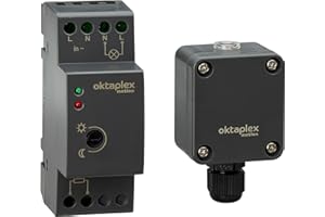 OKTAPLEX MOTION Oktaplex Edi Interrupteur crépusculaire rail 35mm 230V capteur externe IP65 capteur de lumière extérieur anthracite