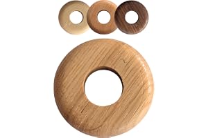 Gedotec värmerörskrage av äkta trä – 2 stycken rund radiatorrosett Ø 23 mm, lackerad ek – täckning för värmerör, runda – radi