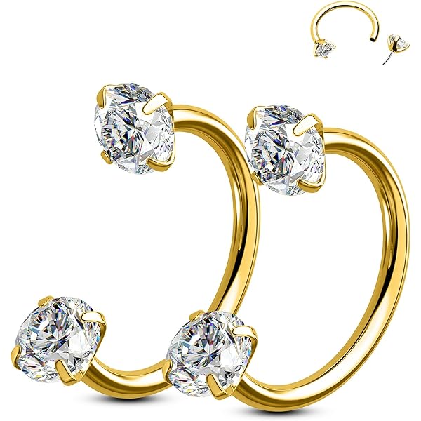Lot De 10 Anneaux De Nez En Acier Inoxydable 16 Gauge - Styles Variés Pour Piercing Hélix, Tragus, Lèvre