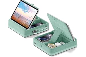 KDD Soporte de Almohada para Tableta, Plegable, con Almacenamiento y Soporte para lápiz Capacitivo para Cama, Regazo, Escritorio, cojín Ajustable para iPad Pro 13, iPad Air, Mini, Libro de 4 a 13