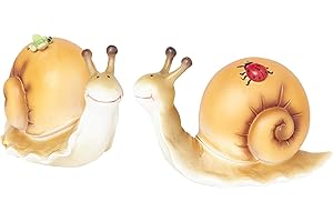 HEITMANN DECO Set di 2 lumache grandi – arancione – con farfalla e coccinella – decorazione per casa o giardino, ca. 15 cm