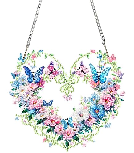 EXQULEG DIY Diamond Painting - Weihnachtskranz Mit LED Licht