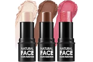 ‎LUCKNEST 3 Stück Creme-Konturenstifte, Schattierungen mit Highlighter, Bronzer und Rouge, Wasserfester Konturenstift für das Gesicht, der das Gesicht leicht modelliert und ein leichtes Finish-Makeup schafft