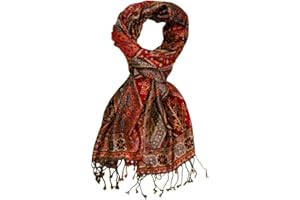 Lorenzo Cana - Sciarpa da uomo in seta e lana, 70 cm x 190 cm, motivo paisley, tessuto a mano con frange 7809711, bronzo
