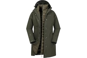 Mountain Warehouse Alaskan 3-in-1 Damen Winter Mantel - Lange, wasserdichte Winterjacke, Warme Steppjacke Innenjacke mit Reißverschluss & Kapuze