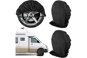 BEIMEIII Lot de 2 housses de protection pour roue de camping-car - 72,5 x 72,5 cm - Noir - Housse de protection étanche pour caravane et camping-car