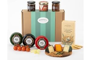 Snowdonia Cheese Company Gift Hamper Containing Three, 200g Truckles, Chutneys, Farmhouse Pate & Wafers For Cheese. Hamper Ex