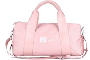 FLEX VALUE Ladies Sports Gym/Travel Duffel Bag with Separate Shoes Compartment and Wet Pocket, Waterproof Gym Bag for Women, Durable Travel Duffel Bag with Shoulder Strap (Pink)