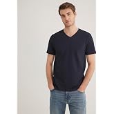 V Yaka Stre&ccedil; Lacivert Basic Tiş&ouml;rt Fitted/V&uuml;cuda Oturan Kesim 061748-17588