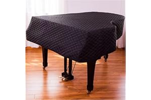 CUTFOUWE Grand Piano Cover Dust Protective Cover with Quilted Diamond Pattern Waterproof Moisture-proof Grand Piano Protective Cover