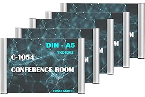 TUKA-i-AKUT Targa per Porta A5, Alluminio e Acrilico, Porta Scudo, Targa Fuoriporta Parete, Fissaggio con Viti, Info Sign Ufficio Porta Segno per Inserto 297mm x 210mm, TKD8302-A5