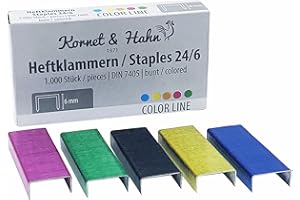 Kornet & Hahn 1971 Lot de 1000 agrafes Multicolore 24/6