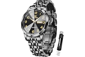 OLEVS Montre Homme Quartz Index Diamants Acier Inoxydable Étanche Lumineuse Date Cadeau Luxe