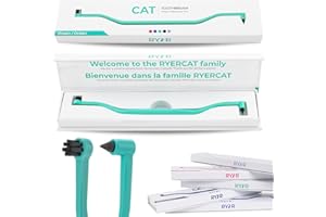 RYERCAT Dual Sided Cat Toothbrush - Kitten Toothbrush with Micro Head to fit into Cat/Kittens Mouth - Cat Dental Care Supplies - Pet Toothbrush for Cats (Ocean Blue)