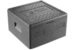 THERMOHAUSER Thermhauser EPP - Contenitore termico per pizza con coperchio, 21,5 l, colore: Nero