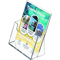 Porta Brochure In Acrilico Trasparente - Espositore Da Tavolo A5, Autoportante O Da Parete, Per Uffici E Negozi - Foto 8