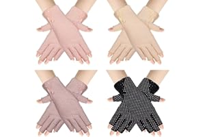 TOPofly Protection UV Gants Demi-Doigts, Femmes Gants sans Doigts de crème Solaire Gants tactiles Gants d'été Gants d'été pour la pêche à la pêche, à vélo Gants