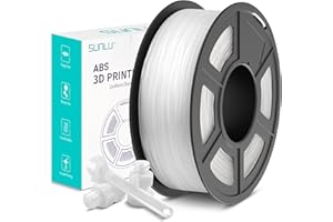 SUNLU ABS Filament pour imprimante 3D, filament 3D haute résistance à la chaleur et durable, filament 3D ABS de 1.75 mm, précision dimensionnelle +/- 0.02 mm, bobine de 0.9 kg (1.98lbs), Transparent