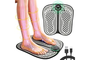 LORSOU Electronic Feet Massagers for Pain and Circulation,EMS Foot Massager Electric Massage Mat Folding Muscle Stimulatior Massage Mat,8 Modes 19 Intensities,USB Rechargeable
