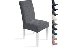 Ystyle Rozciągliwy Pokrowce Na Krzesła 6 Sztuk, Osłona Na Krzesła Odporne Na Zarysowania, Zdejmowane Zmywalne Pokrowiec Na Siedzisko, Osłona Na Krzesła Do Salonu Kuchni Jadalni, Jasnoszary