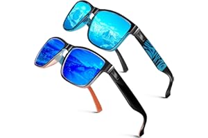 LINVO Occhiali da Sole Polarizzati Uomo Donna Occhiali da sole Guida Protezione UV 100% Tonalità Quadrate