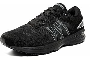 HITMARS Zapatillas Running Hombre Mujer Zapatos Deportivos Correr Deporte Gimnasio Caminar Trail Running Ligeras Antideslizantes Transpirables Casual Zapatos Negro Blanco 36-47 EU