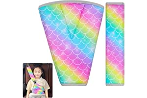 EllaSeek 2Pcs Seat Belt Pads for Kids Soft Seatbelt Covers Car Accessories Seat Belt Strap Adjuster Cushion Support for Child Girls and Boys