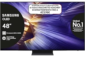 Samsung Smart TV 48'' QE48S94FAEXZT OLED 4K, NQ4 AI Gen3 Processor, 4K AI Upscaling Pro, Motion Xcelerator 144Hz, Dolby Atmos & OTS Lite, LaserSlim Design, 2025
