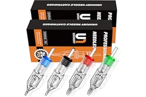 Unihuby - Set di 40 aghi per tatuaggi RL RS M1 RM per tatuaggi, taglia mista, 3RL 5RL 7RL 5RS 5M1 7M1 9RM 11RM Round Liner Shader Magnum Curved Mag (#12)