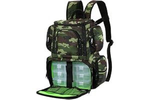 Lixada Tackle Angeltasche Rucksack Angeln Köder Rucksack mit 4 Boxen Angelköder Tablett inklusive