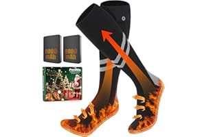 Heated Socks for Men Women,Ferdiiz 9000mAh Rechargeable Batteries Heated Socks,3 Temperature Adjustable Full Foot Winter Sock,Electric Sock Suitable Indoor Outdoor for Skiing Winter Foot Warmer Gifts