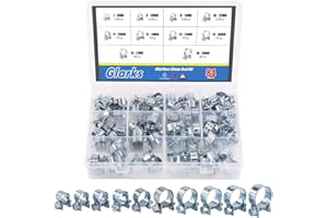 Glarks Lot de 84 mini colliers de serrage pour tuyau de carburant, diesel et essence, assortiment de 10 tailles