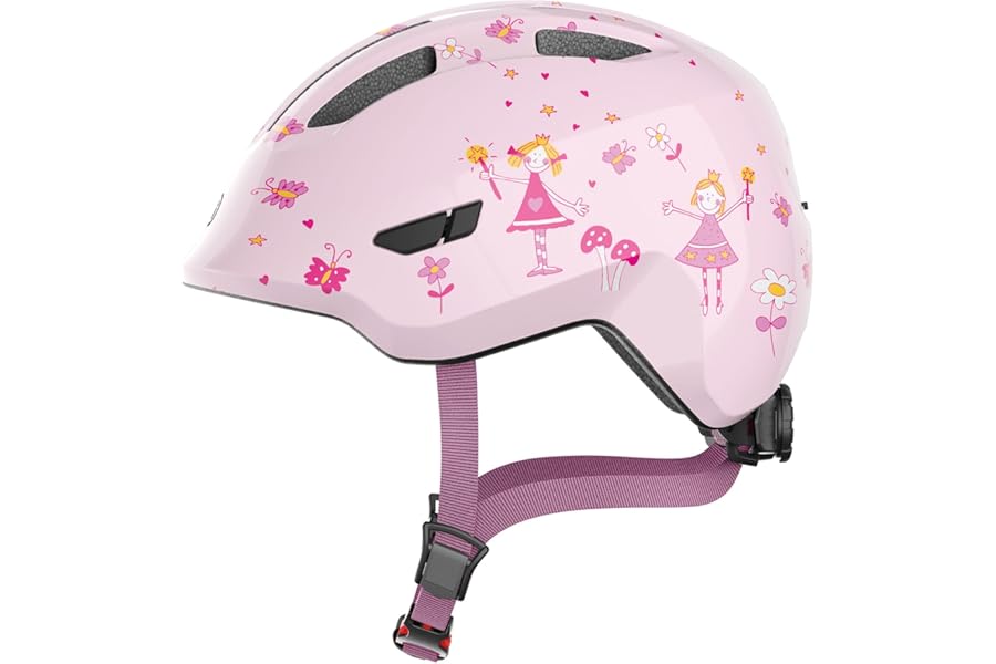 ABUS Smiley 3.0 children's helmet - bike helmet with a low fit, child-friendly designs & space for a pigtail - for girls and boys